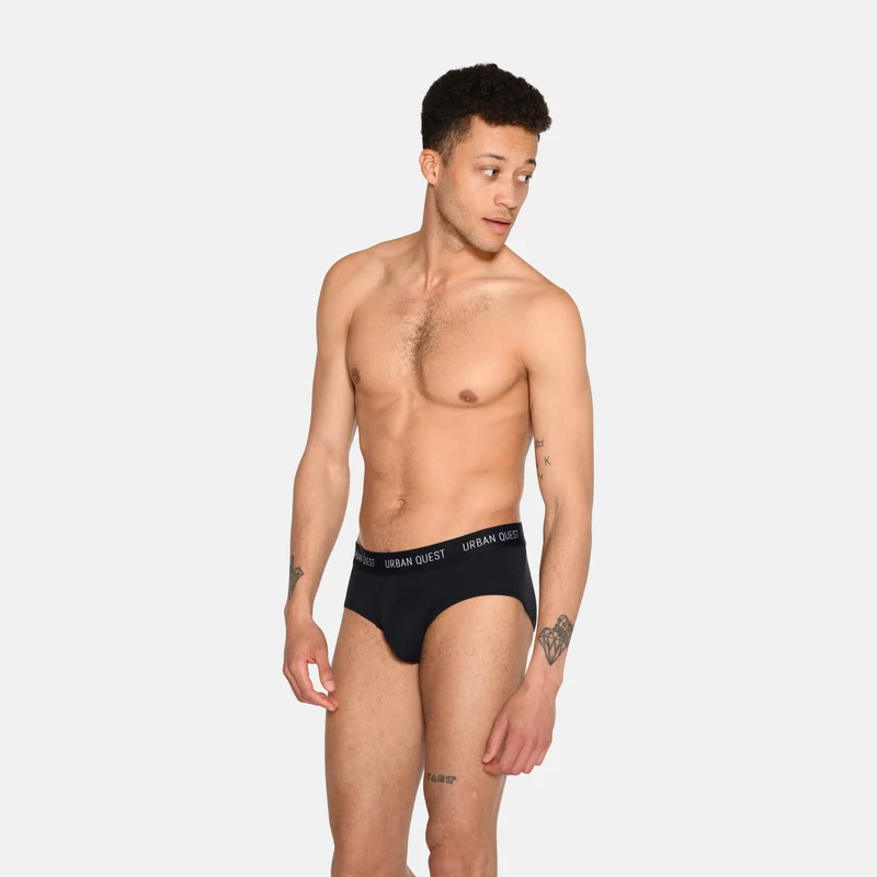 3er-Pack Herren-Slips aus schwarzem Bambus