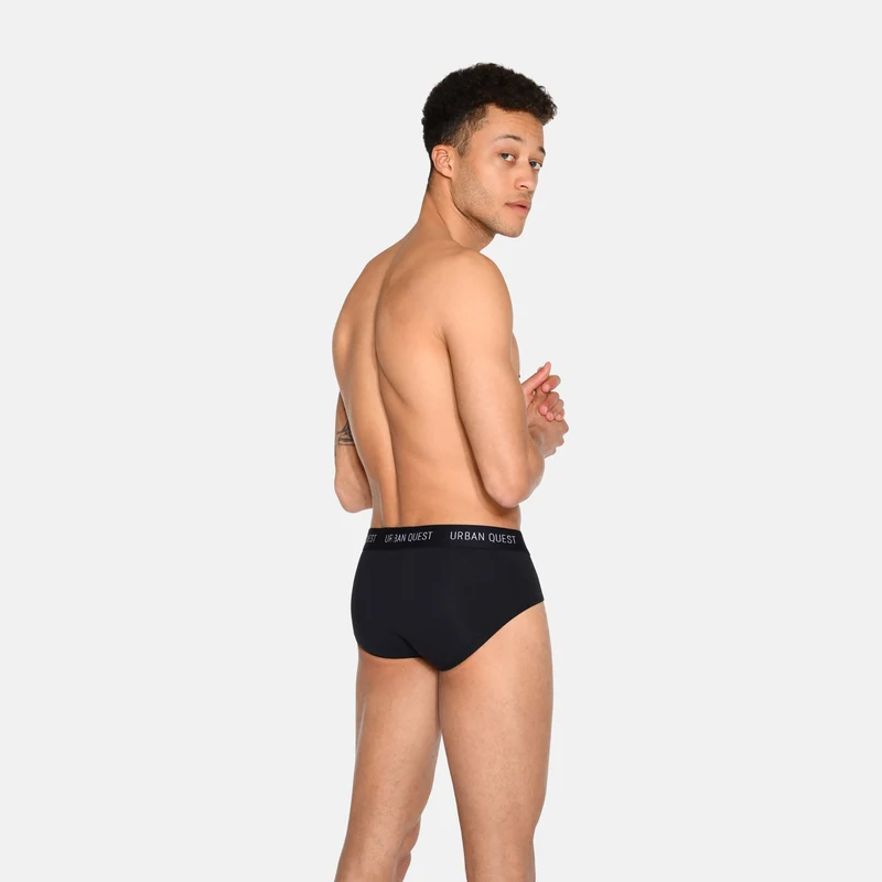 3er-Pack Herren-Slips aus schwarzem Bambus