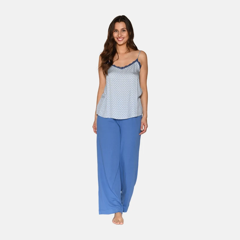 Blaue Bambus-Hose