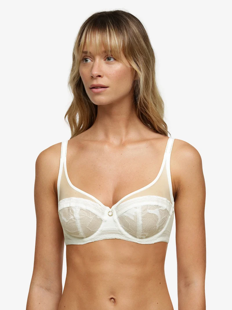 Chantelle – True Lace Sehr bedeckender Bügel-BH, Milch