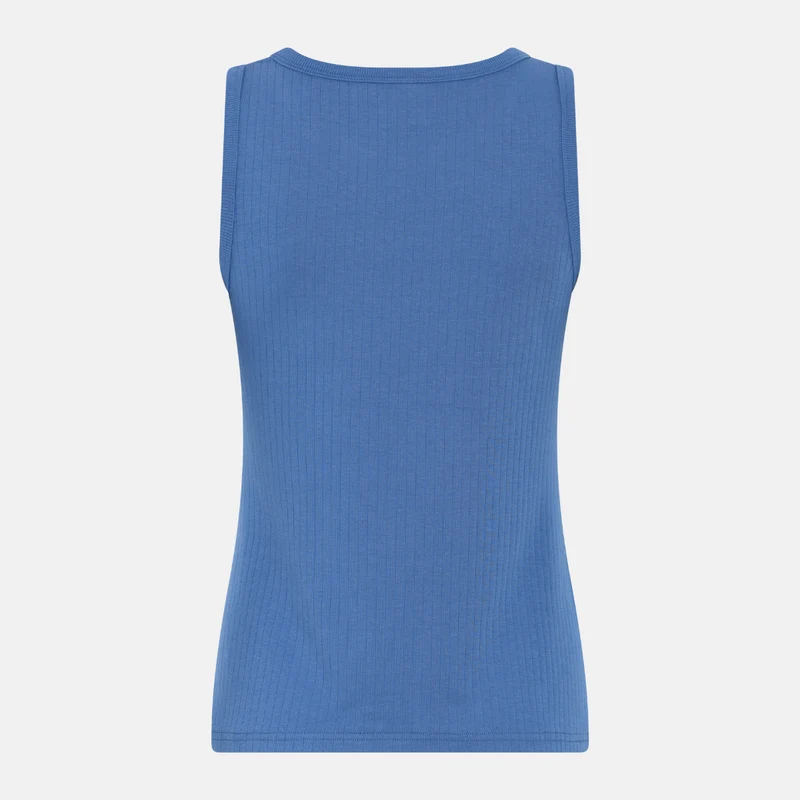 Blaues Bambus-Tanktop mit breiten Trägern