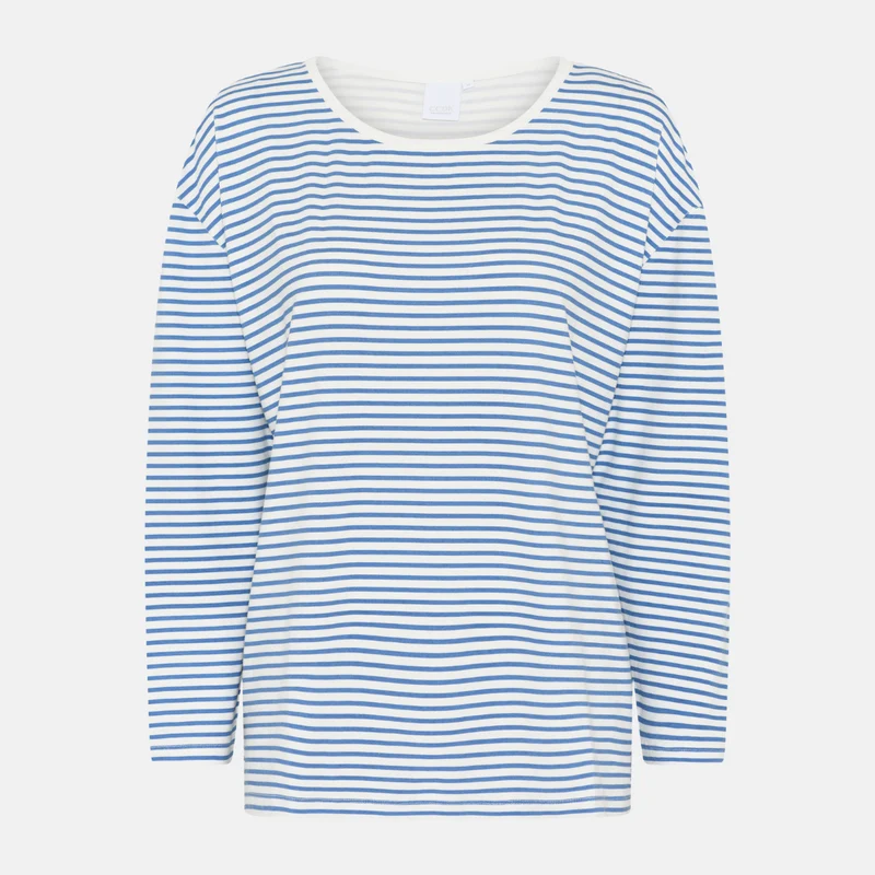 Hellblaues langärmeliges Bambus-T-Shirt