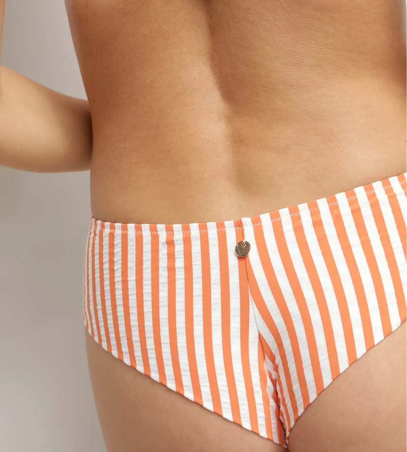 Badehose für Damen im Boxerschnitt Orange gestreift Dim Swimwear