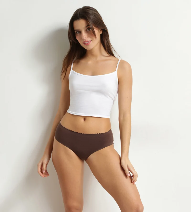 2er-Set Body Touch Baumwoll-Tangas in Schokolade und zartem Rosa