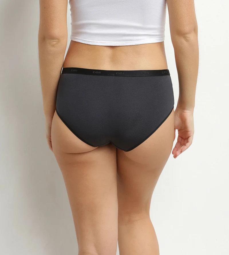 5er-Pack Damen-Boxershorts aus Stretch-Baumwolle Grau Gelb Les Pockets Ecodim