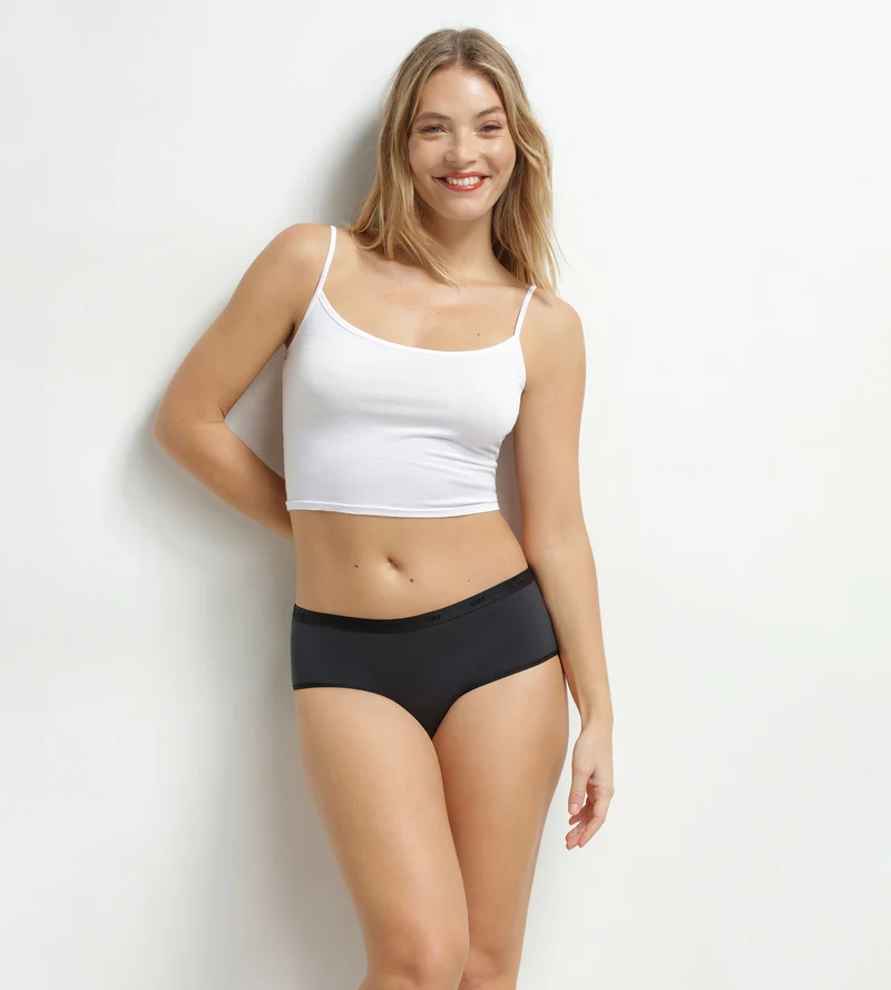 5er-Pack Damen-Boxershorts aus Stretch-Baumwolle Grau Gelb Les Pockets Ecodim