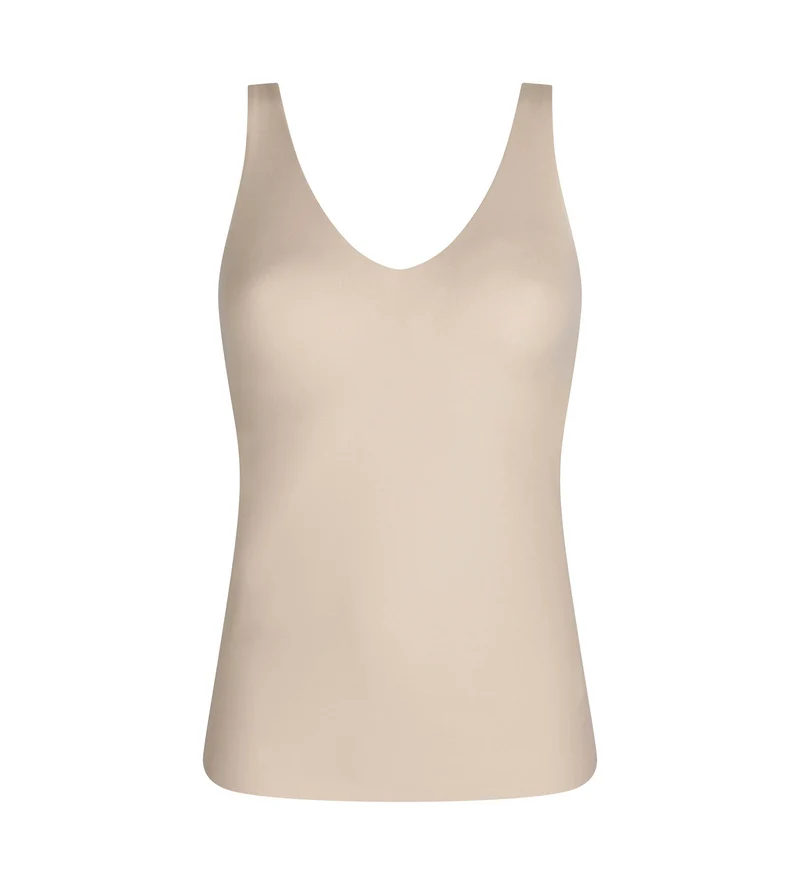Gefüttertes Damen-Tanktop aus Mikrofaser Nude Dim Invisible