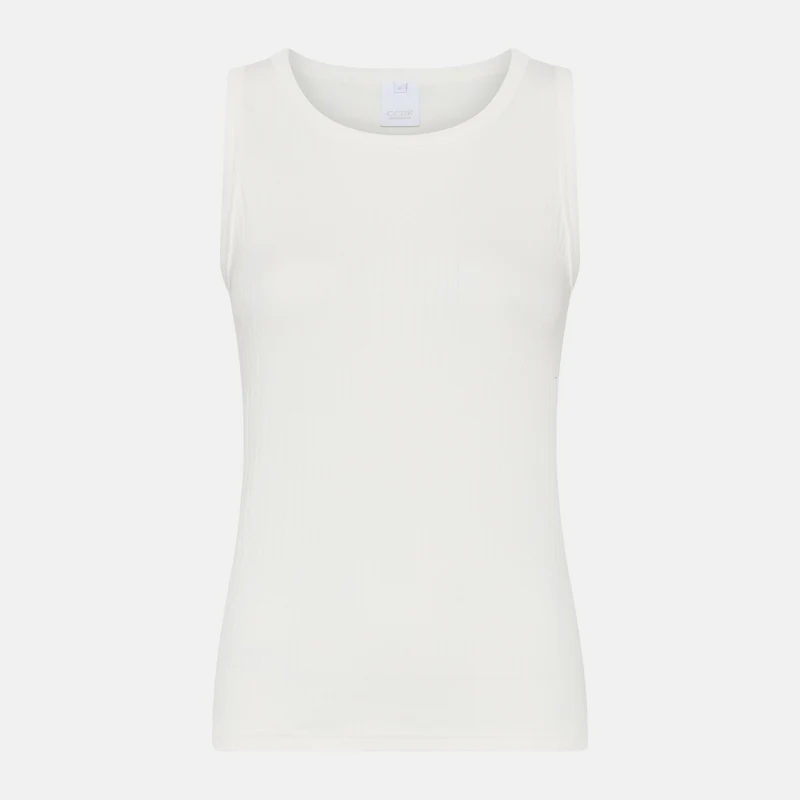 Weißes Bambus-Tanktop mit breiten Trägern