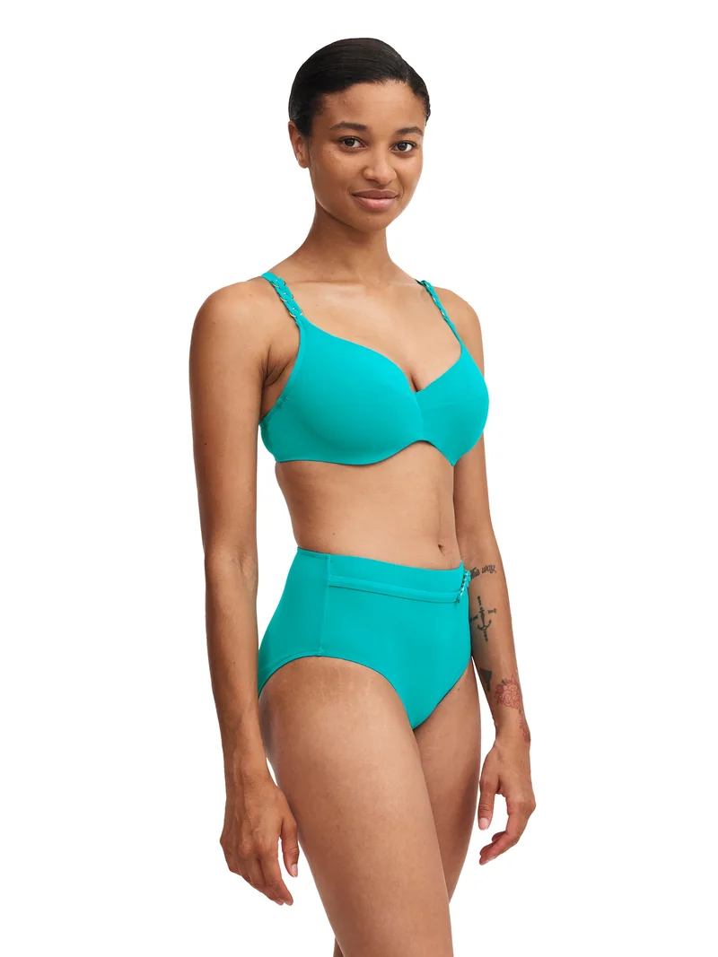 Chantelle Swimwear - Emblem-verdeckender Bügel-Bikini Seeblau