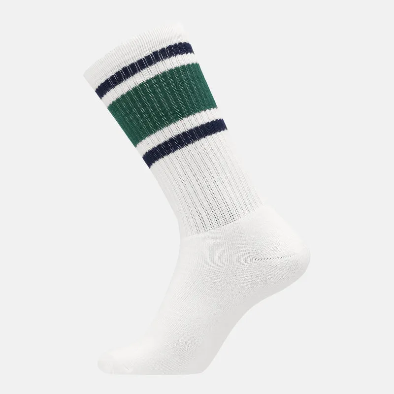 3er Pack Tennissocken aus weißem Bambus mit langer Rippe