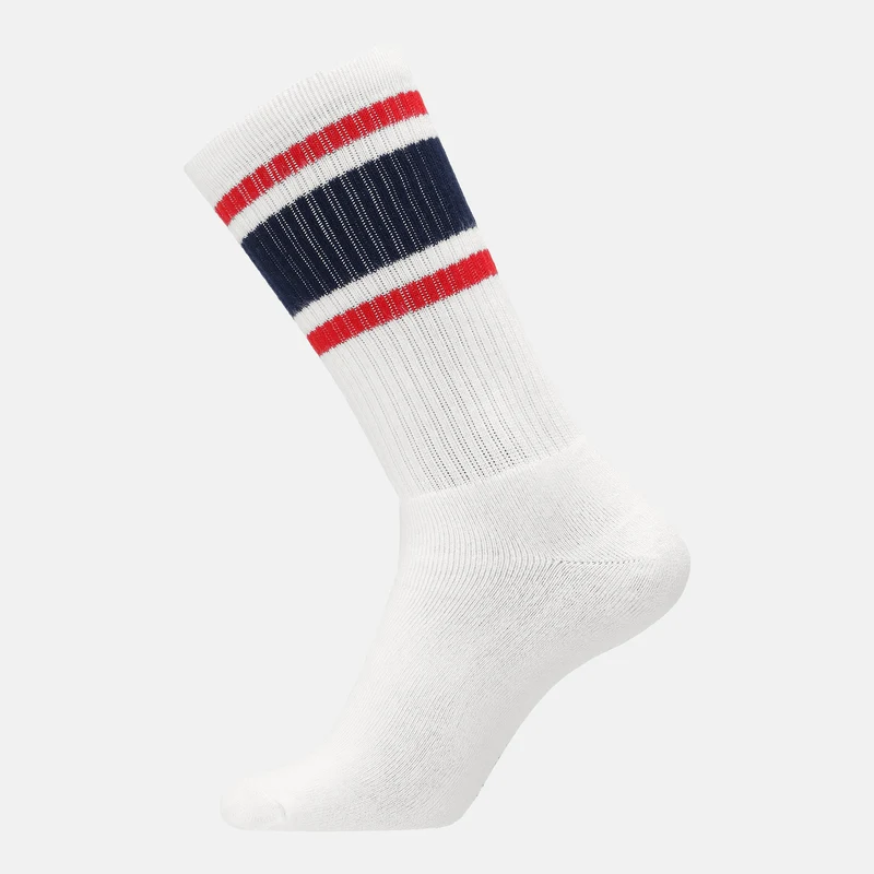 3er Pack Tennissocken aus weißem Bambus mit langer Rippe