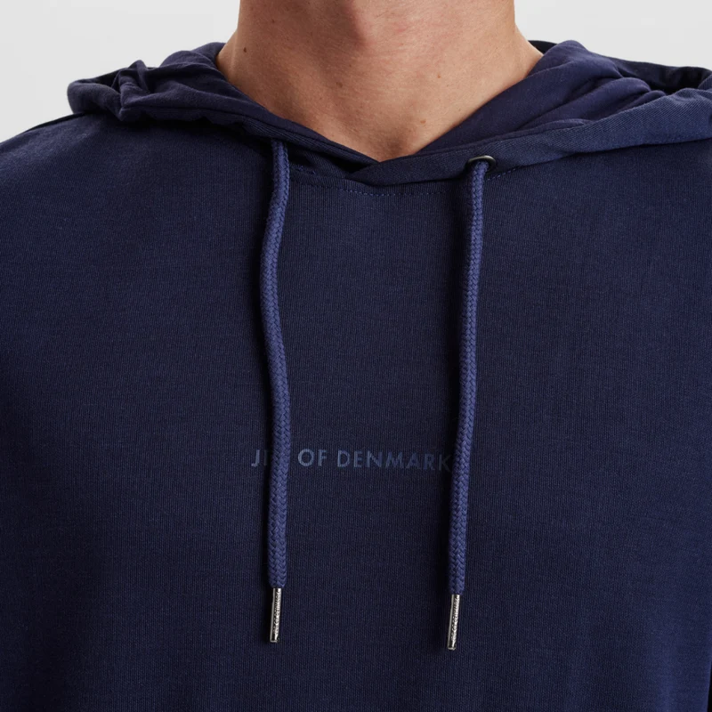 Blauer Bambus-Kapuzenpullover