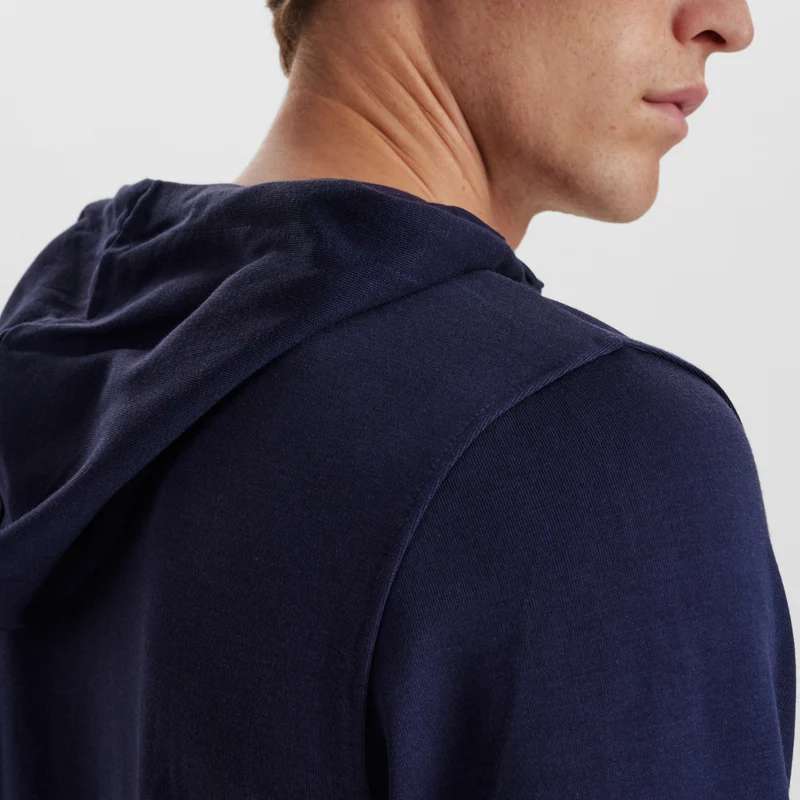 Blauer Bambus-Kapuzenpullover