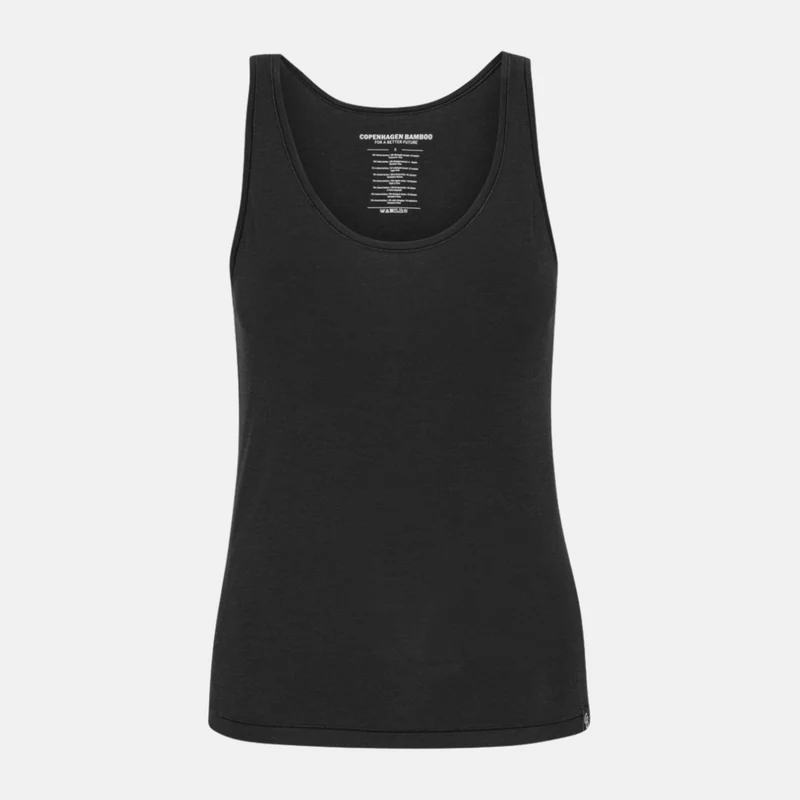 2er-Pack Schwarzes Bambus-Tanktop mit breiten Trägern