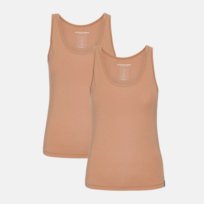 2er-Pack „Tan“ Bambus-Tank-Top mit breiten Trägern