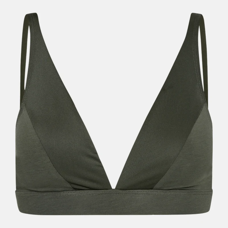 Grüner Bambus-Dreieck-BH mit femininen Details