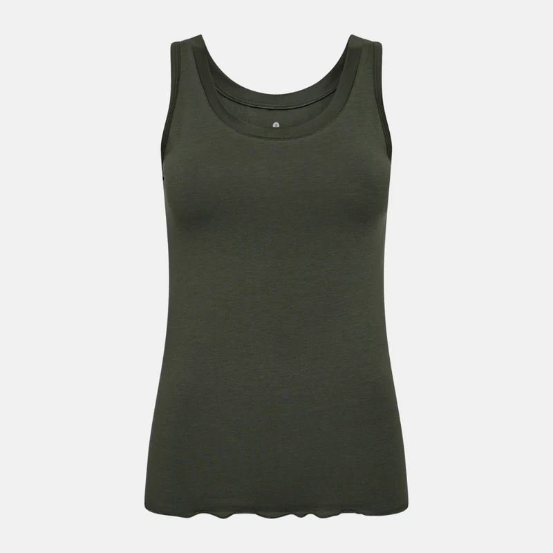 Grünes Bambus-Tanktop mit breiten Trägern