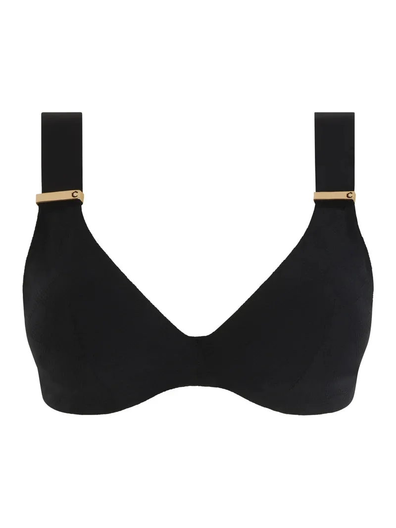 Chantelle Swimwear – Schwarzer Bügel-BH mit beeindruckendem tiefem Ausschnitt