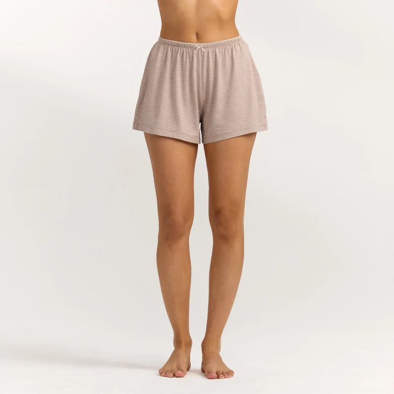 Modal Pyjama Shorts - Brown Marl