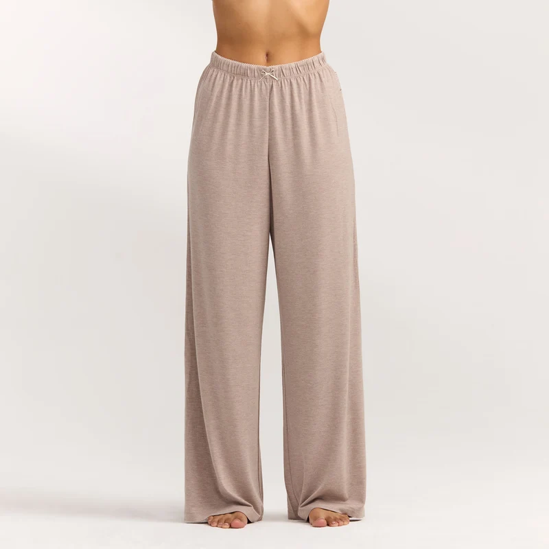 Modal Straight-Leg Pyjama Bottoms - Brown Marl