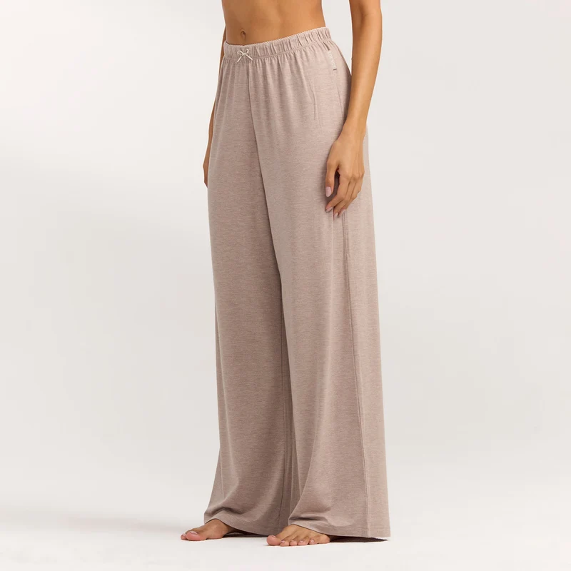 Modal Straight-Leg Pyjama Bottoms - Brown Marl