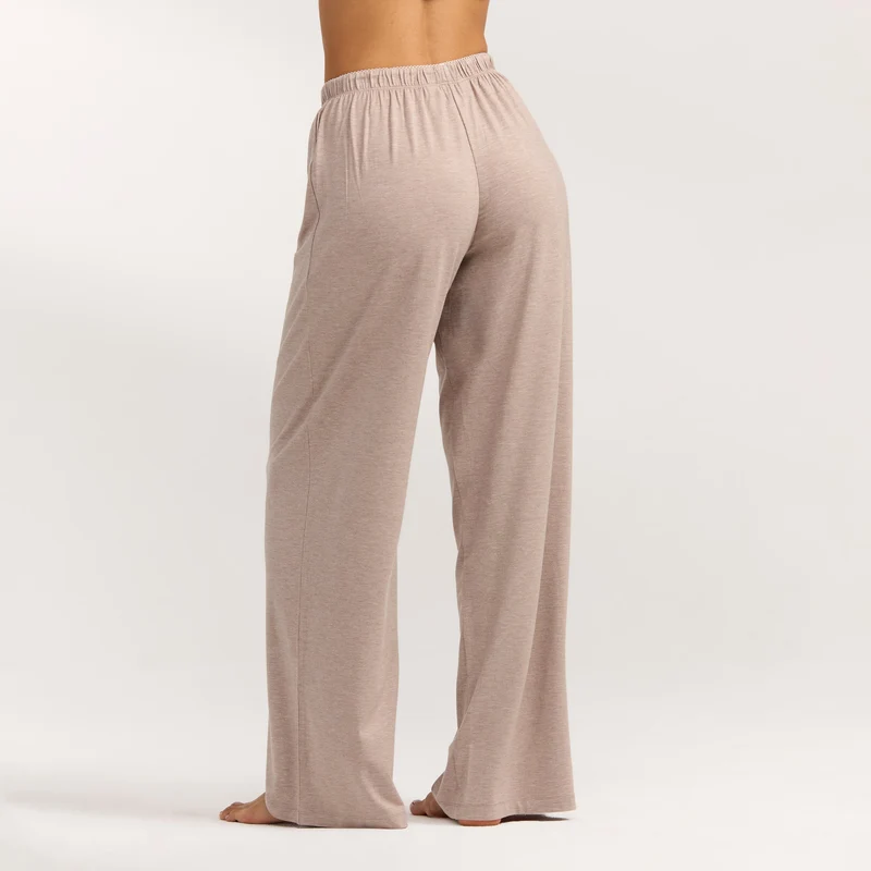 Modal Straight-Leg Pyjama Bottoms - Brown Marl