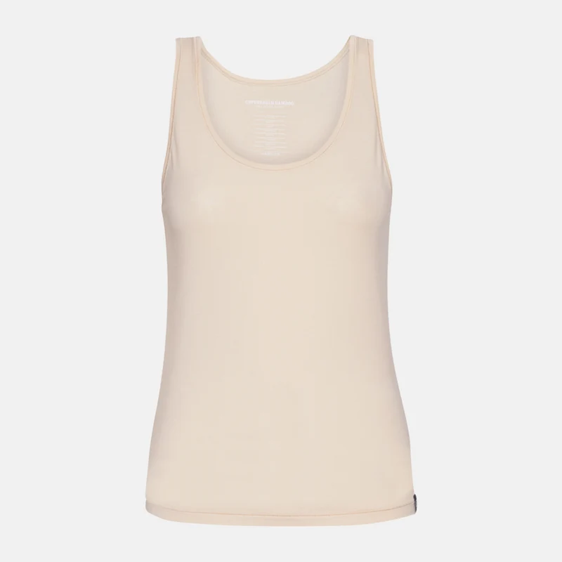 2er-Pack Cremefarbenes Bambus-Tanktop mit breiten Trägern