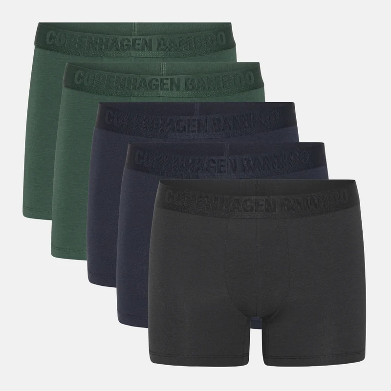 5er Pack Bambus-Unterhosen in schwarz/army/navy