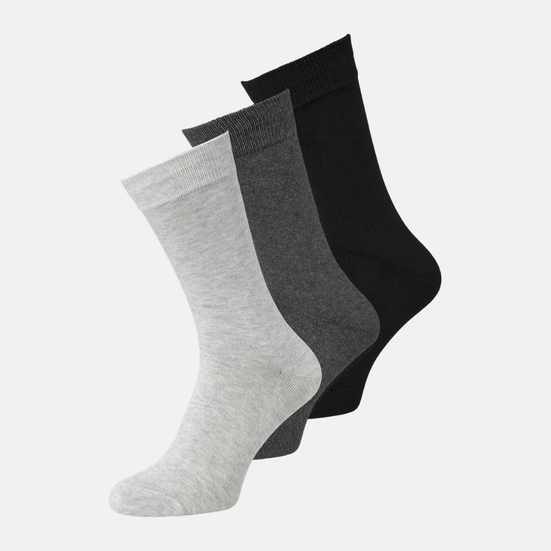 3er Pack Bambussocken in grau/blau/schwarz