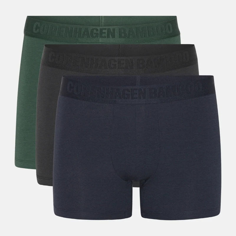 3er Pack Bambus-Unterhosen in schwarz/army/navy