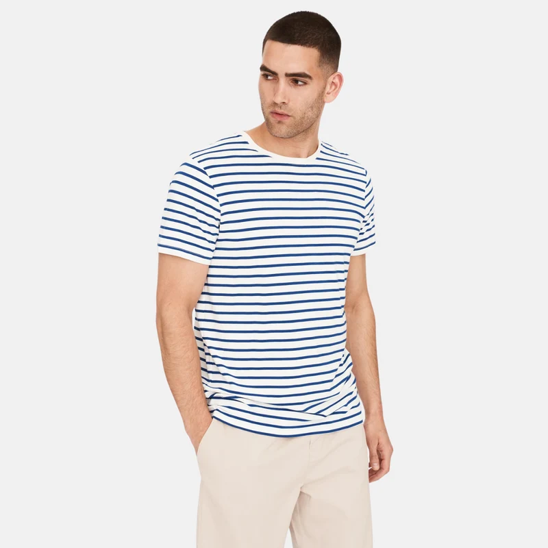 Gestreiftes Bambus-T-Shirt