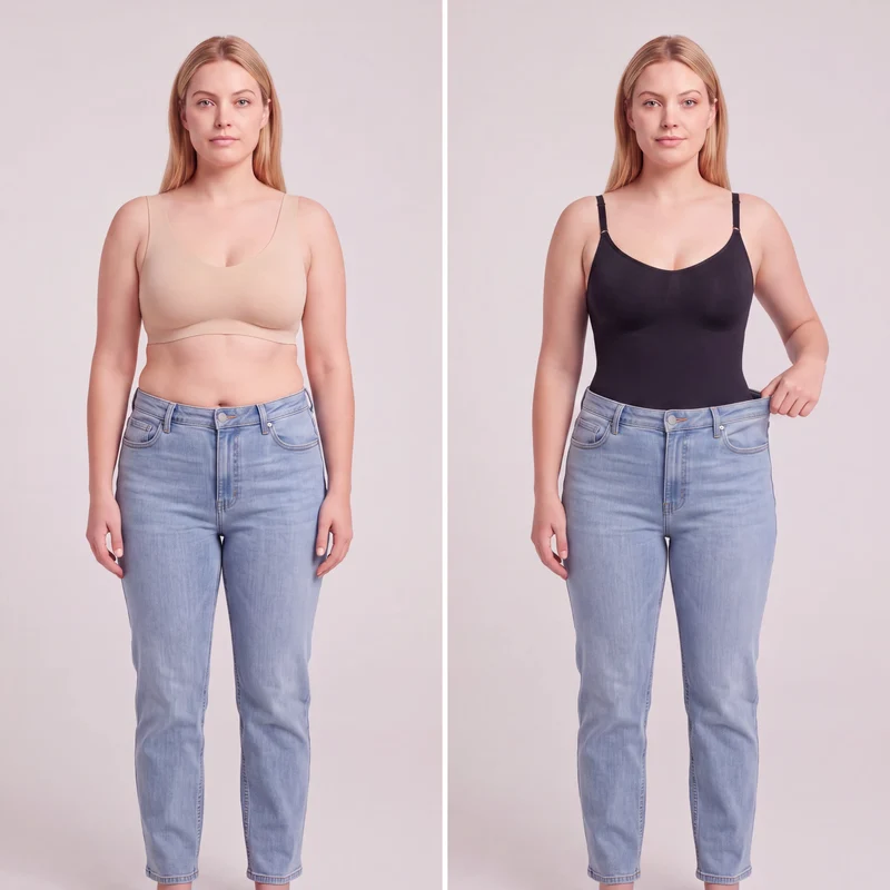 Korrigierender, nahtloser Body mit Slip