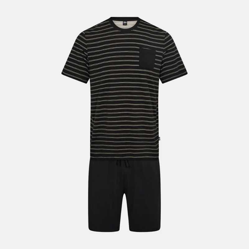 Gestreifte Pyjama-Shorts aus Bambus