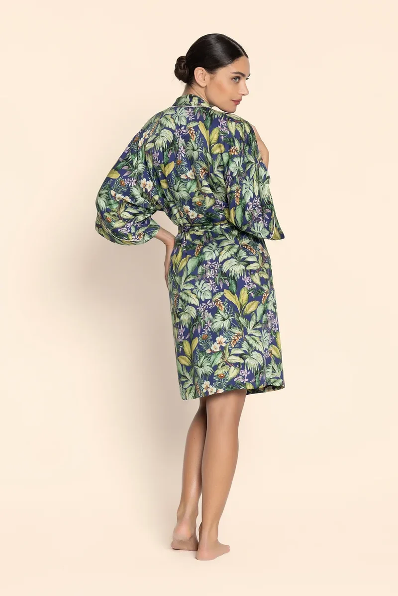 Lise Charmel – Bain De Nature Mittellanges Negligé-Kleid Vert Parme