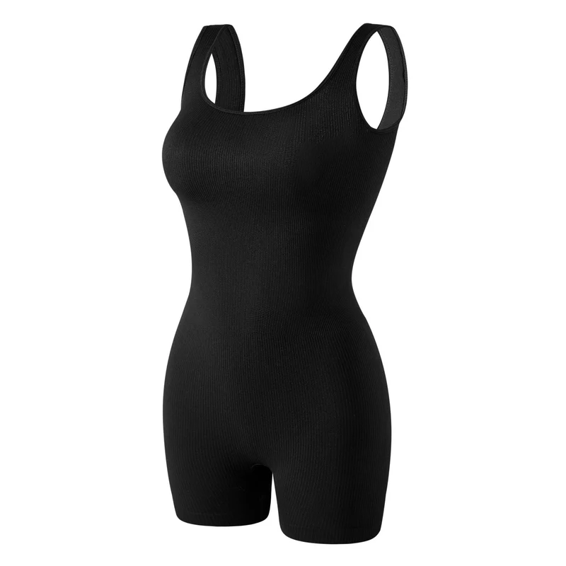 Korrigierender Nahtloser Body mit Breiten Trägern und Beinen