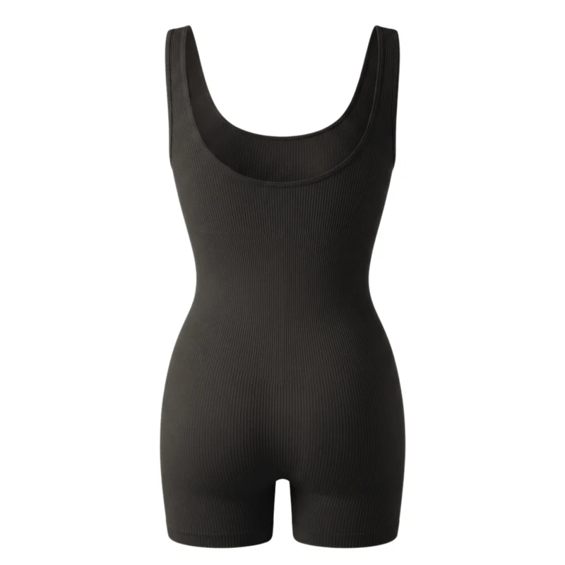 Korrigierender Nahtloser Body mit Breiten Trägern und Beinen