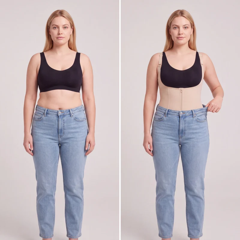 Korrigierender Shapewear-Body mit Haken und Reißverschluss
