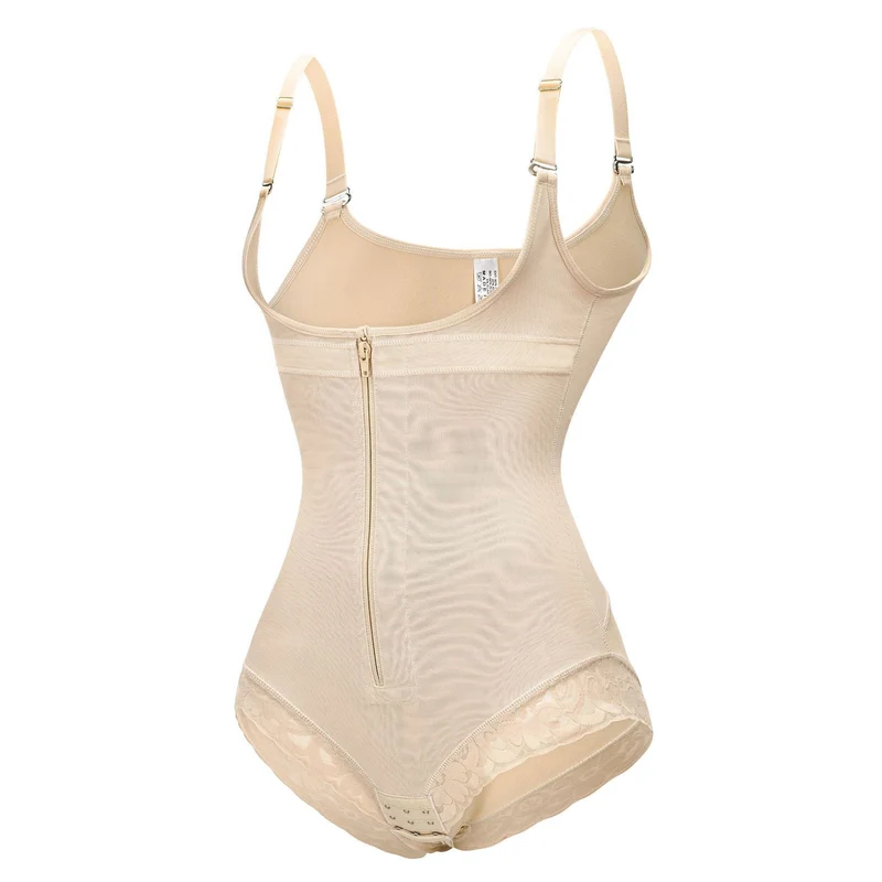 Korrigierender Shapewear-Bodysuit mit Haken und Reißverschluss – Slip
