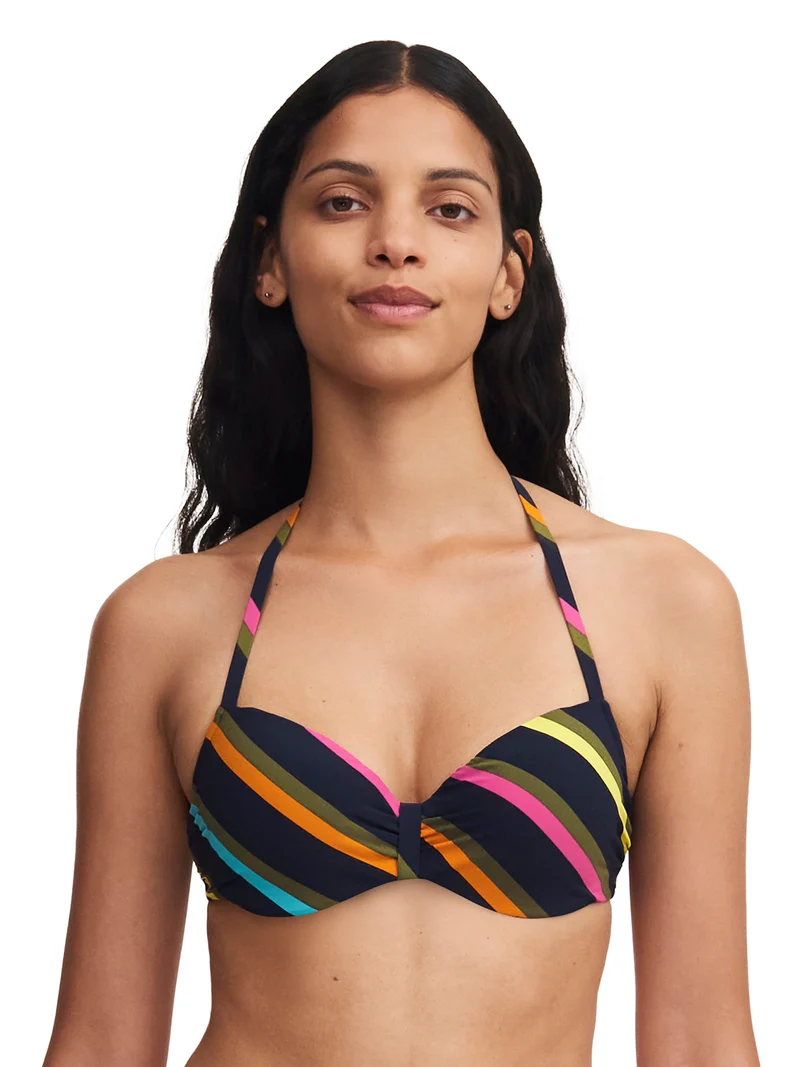 Chantelle Bademode – Identity Half-Cup Memory Bikini Bunte Streifen