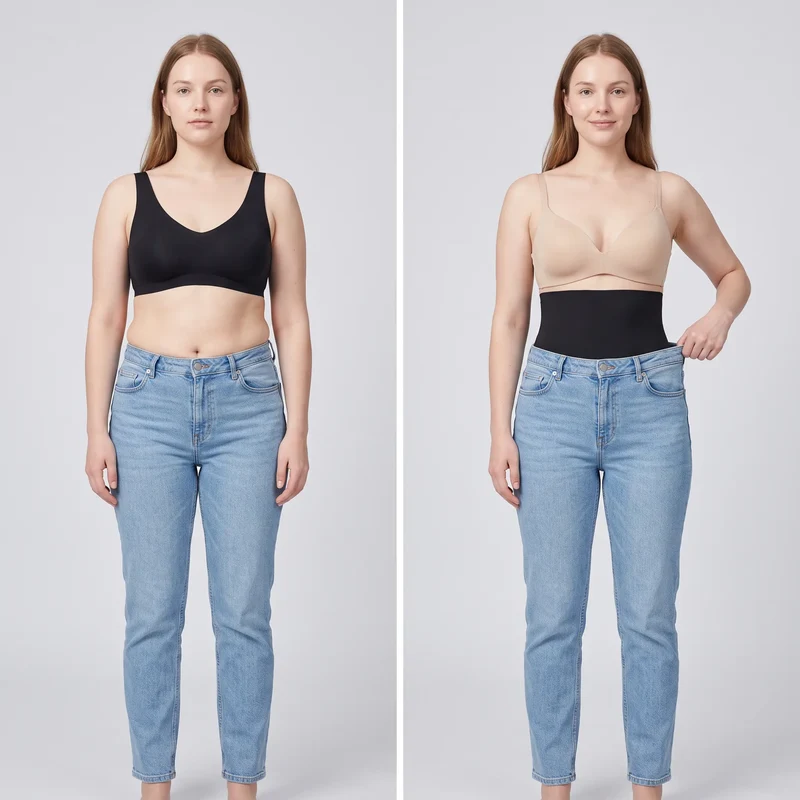 Korrigierende High-Waist-Shorts mit langen Beinlängen – Nahtlos