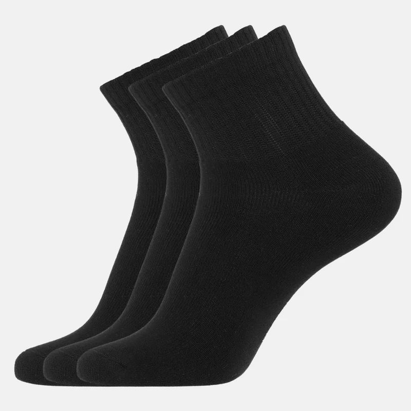 3er Pack Schwarze Bambus Knöchel Tennissocken