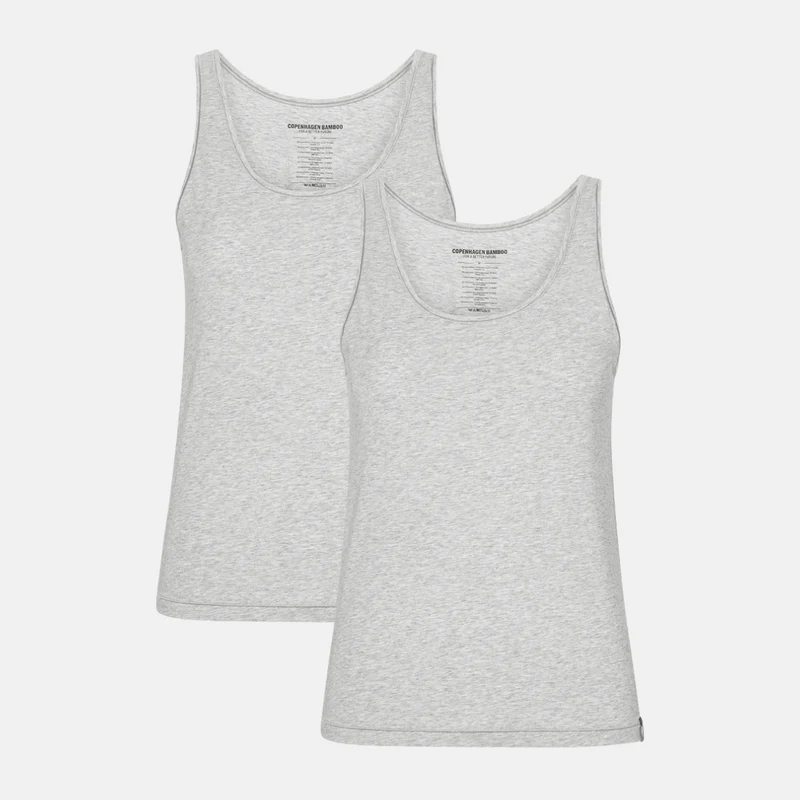 2er-Pack graues Bambus-Tanktop mit breiten Trägern