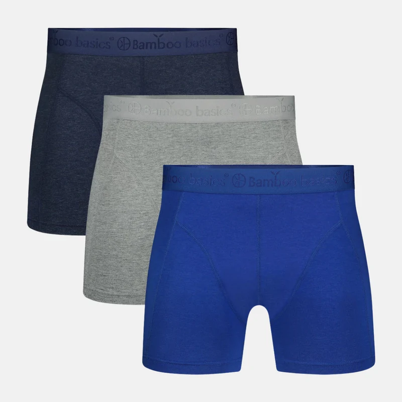 3er Pack Bambus-Unterhosen in Königsblau/Blau/Grau