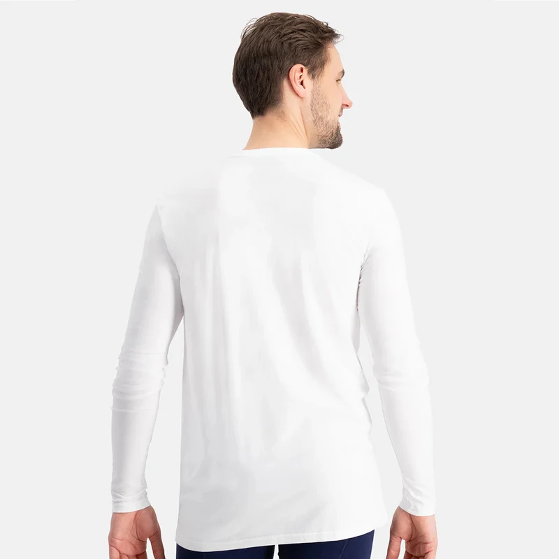 2er-Pack Weißes Langarm-Bambus-T-Shirt