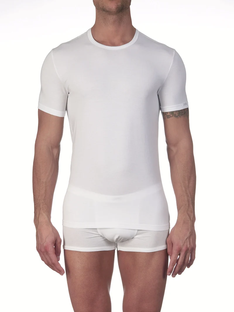 T-Shirt, Rundhals STRETCH JERSEY COTTON