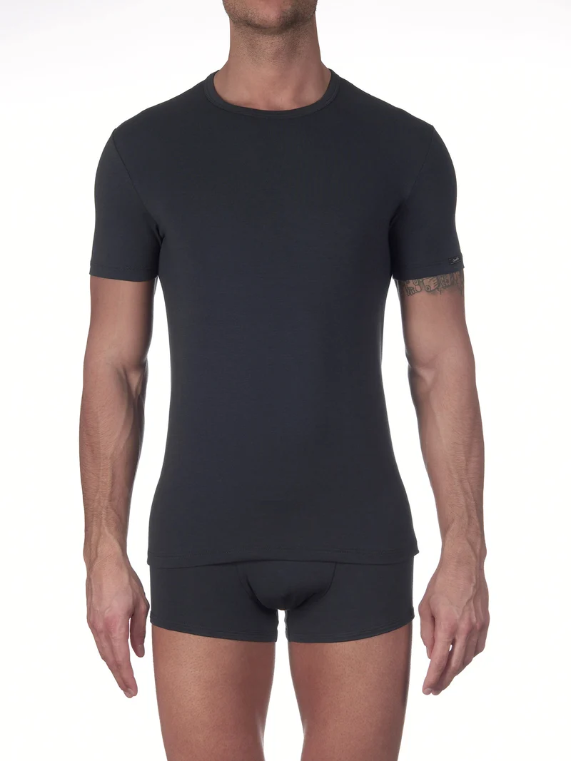 T-Shirt, Rundhals STRETCH JERSEY COTTON