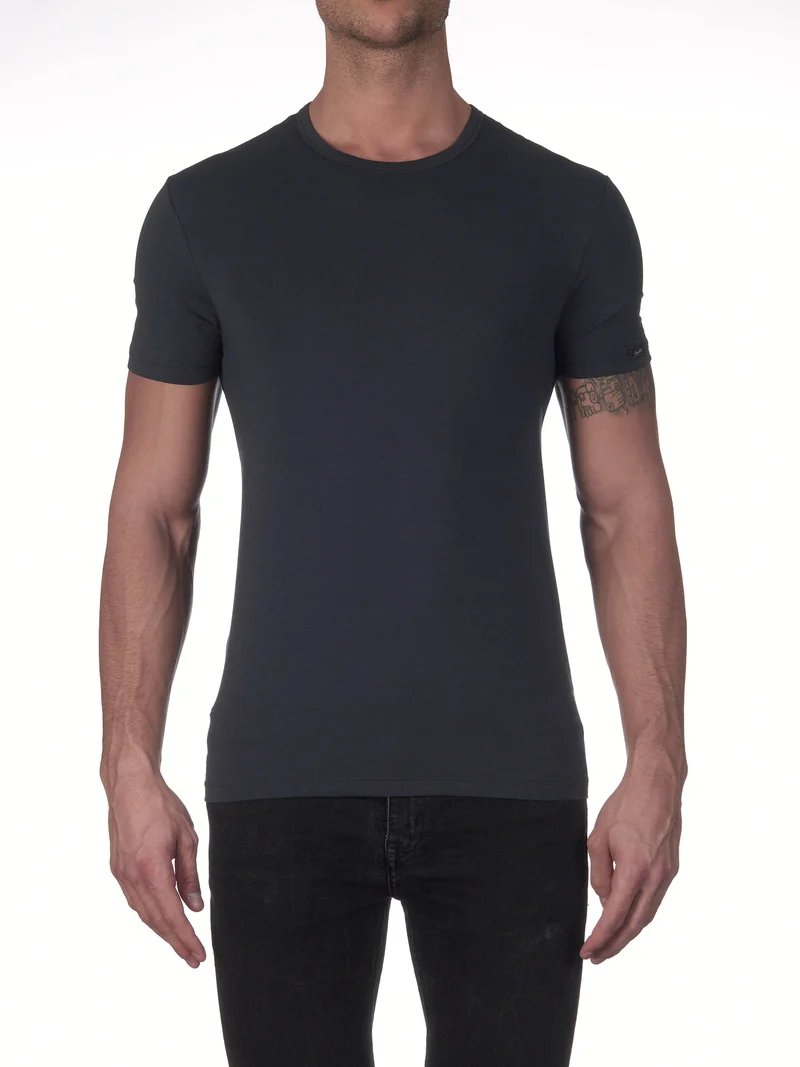 T-Shirt, Rundhals STRETCH JERSEY COTTON