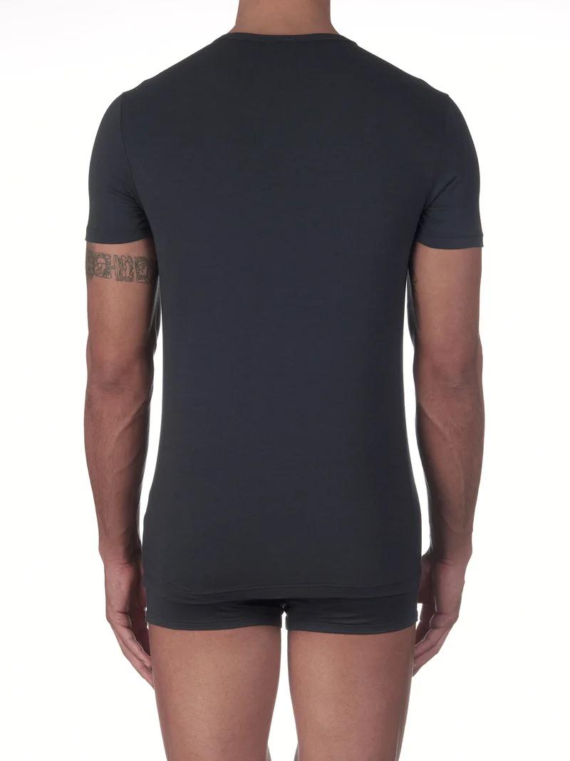 T-Shirt, V-Neck, STRETCH JERSEY COTTON