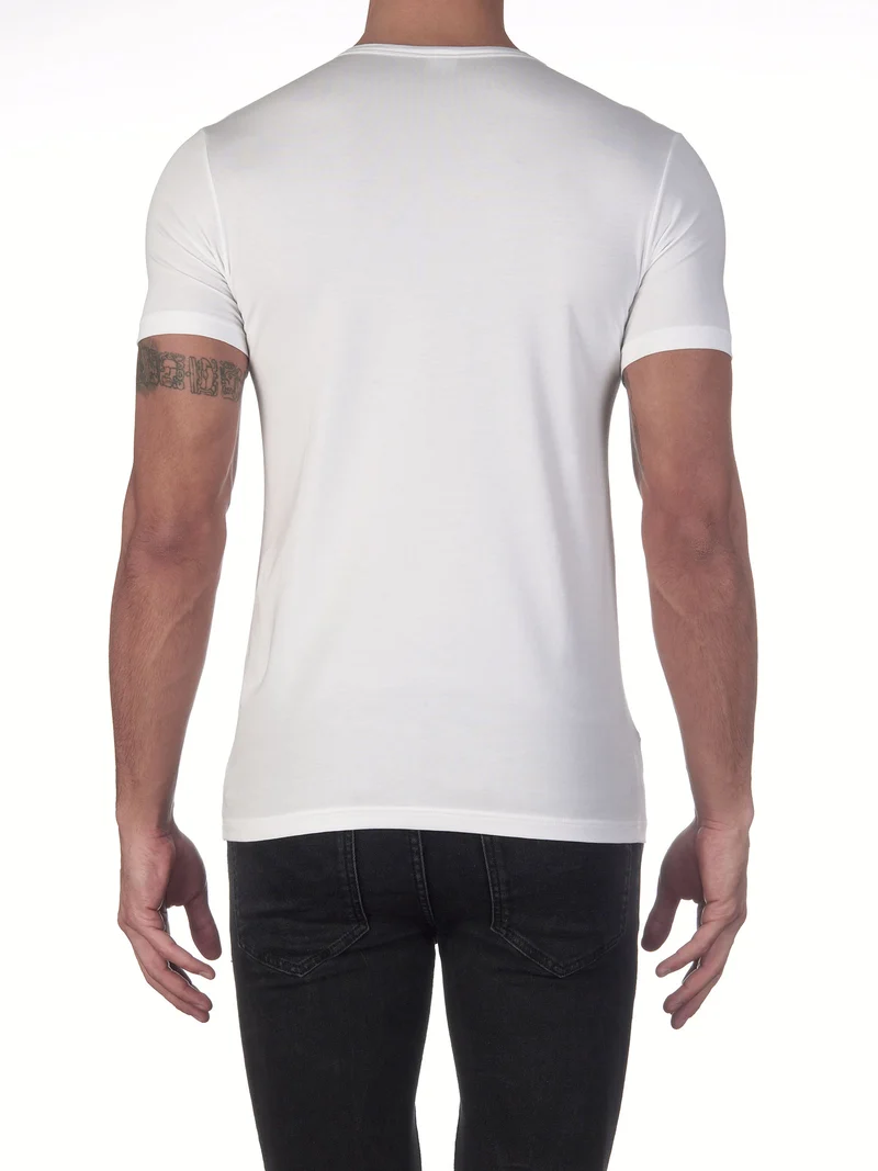 T-Shirt, V-Neck, STRETCH JERSEY COTTON