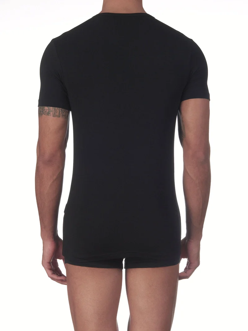 T-Shirt, V-Neck, STRETCH JERSEY COTTON